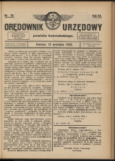 Orędownik Urzędowy Powiatu Kościańskiego 1925.09.12 R.62 Nr 29