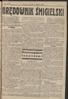 Orędownik Śmigielski 1921.12.01 R.31 Nr 276