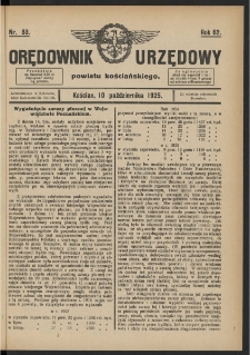 Orędownik Urzędowy Powiatu Kościańskiego 1925.10.10 R.62 Nr 33
