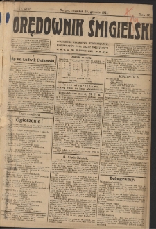 Orędownik Śmigielski 1921.12.22 R.31 Nr 293
