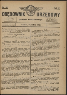 Orędownik Urzędowy Powiatu Kościańskiego 1925.12.09 R.62 Nr 40