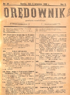 Orędownik Powiatu Rawickiego 1929.09.05 R.5 Nr 36
