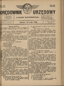 Orędownik Urzędowy Powiatu Kościańskiego 1926.05.29 R.63 Nr 19