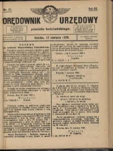 Orędownik Urzędowy Powiatu Kościańskiego 1926.06.12 R.63 Nr 21
