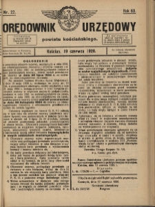 Orędownik Urzędowy Powiatu Kościańskiego 1926.06.19 R.63 Nr 22