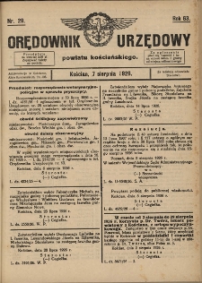 Orędownik Urzędowy Powiatu Kościańskiego 1926.08.07 R.63 Nr 29