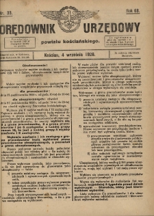 Orędownik Urzędowy Powiatu Kościańskiego 1926.09.04 R.63 Nr 33