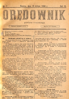 Orędownik Powiatu Rawickiego 1930.02.13 R.6 Nr 7