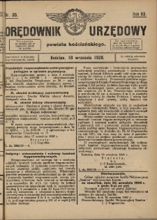 Orędownik Urzędowy Powiatu Kościańskiego 1926.09.18 R.63 Nr 35