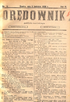 Orędownik Powiatu Rawickiego 1930.04.03 R.6 Nr 14