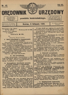 Orędownik Urzędowy Powiatu Kościańskiego 1926.11.06 R.63 Nr 42