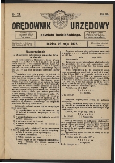 Orędownik Urzędowy Powiatu Kościańskiego 1927.05.28 R.64 Nr 21