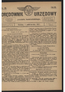 Orędownik Urzędowy Powiatu Kościańskiego 1927.10.01 R.64 Nr 38