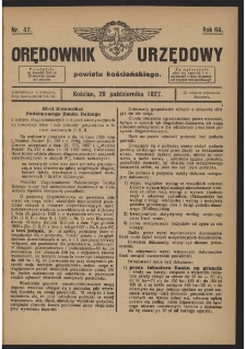 Orędownik Urzędowy Powiatu Kościańskiego 1927.10.29 R.64 Nr 42