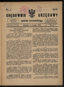Orędownik Urzędowy Powiatu Kościańskiego 1928.01.04 R.65 Nr 1