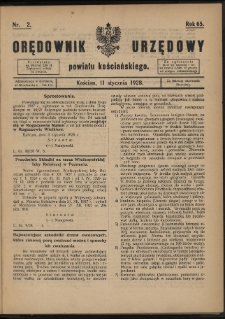 Orędownik Urzędowy Powiatu Kościańskiego 1928.01.11 R.65 Nr 2