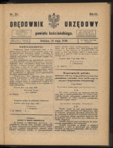 Orędownik Urzędowy Powiatu Kościańskiego 1928.05.16 R.65 Nr 26
