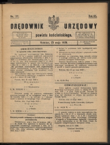 Orędownik Urzędowy Powiatu Kościańskiego 1928.05.23 R.65 Nr 27
