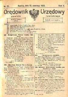 Orędownik Urzędowy Powiatu Rawickiego 1926.06.10 R.2 Nr 23
