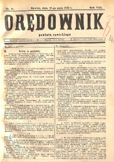 Orędownik Powiatu Rawickiego 1932.05.27 R.8 Nr 17