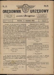 Orędownik Urzędowy Powiatu Kościańskiego 1923.04.11 R.58 Nr 16