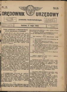 Orędownik Urzędowy Powiatu Kościańskiego 1923.05.02 R.58 Nr 19