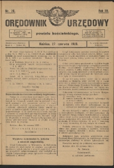 Orędownik Urzędowy Powiatu Kościańskiego 1923.06.27 R.58 Nr 26