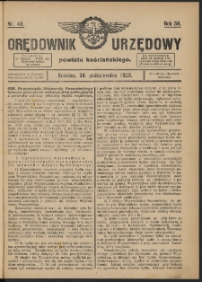 Orędownik Urzędowy Powiatu Kościańskiego 1923.10.30 R.58 Nr 43