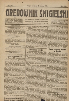Orędownik Śmigielski 1922.08.13 R.32 Nr 184