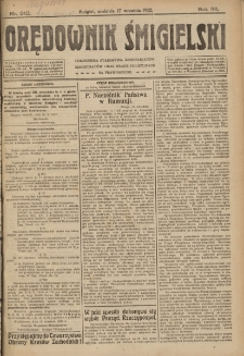 Orędownik Śmigielski 1922.09.17 R.32 Nr 212