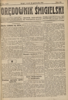 Orędownik Śmigielski 1922.10.23 R.32 Nr 243