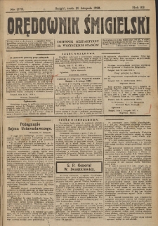 Orędownik Śmigielski 1922.11.29 R.32 Nr 273