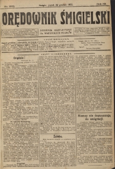 Orędownik Śmigielski 1922.12.22 R.32 Nr 292
