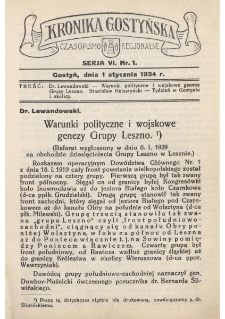 Kronika Gostyńska : jednodni&oacute;wka regionalna. 1934.01.01 T.6 z.1