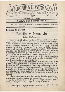 Kronika Gostyńska : jednodni&oacute;wka regionalna. 1933.03.01 T.5 z.1