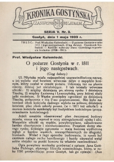 Kronika Gostyńska : jednodni&oacute;wka regionalna. 1933.05.01 T.5 z.3