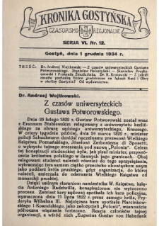 Kronika Gostyńska : jednodni&oacute;wka regionalna. 1934.12.01 T.6 z.12