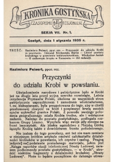 Kronika Gostyńska : jednodni&oacute;wka regionalna. 1935.01.01 T.7 z.1