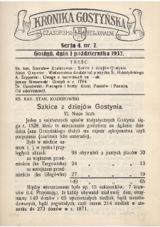Kronika Gostyńska : jedniodni&oacute;wka regionalna. 1932.10.01 T.4 z.7