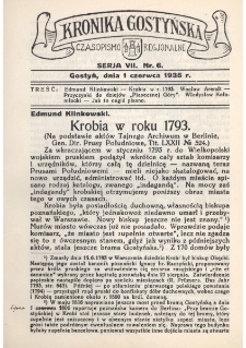 Kronika Gostyńska : jednodni&oacute;wka regionalna. 1935.06.01 T.7 z.6