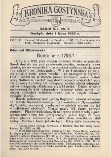 Kronika Gostyńska : jednodni&oacute;wka regionalna. 1935.07.01 T.7 z.7
