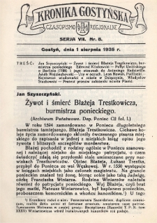 Kronika Gostyńska : jednodni&oacute;wka regionalna. 1935.08.01 T.7 z.8