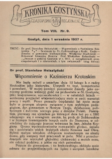 Kronika Gostyńska : jednodni&oacute;wka regionalna. 1937.09.01 T.8 z.9