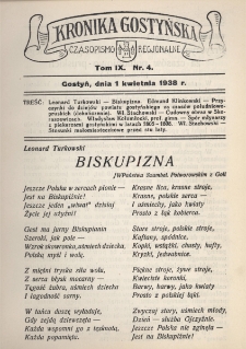 Kronika Gostyńska : jednodni&oacute;wka regionalna. 1938.04.01 T.9 z.4