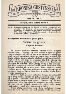 Kronika Gostyńska : jednodni&oacute;wka regionalna. 1938.07.01 T.9 z.7