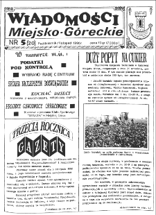 Wiadomości Miejsko-G&oacute;reckie 1995 nr 5 (20)