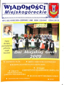 Wiadomości Miejskog&oacute;reckie 2008 nr 2 (92)