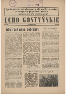 Echo Gostyńskie 1954.12 R. 3 Nr 10