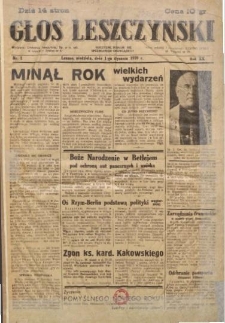 Głos Leszczyński 1939.01.01 R.20 Nr 1