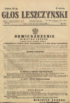 Głos Leszczyński 1939.04.04 R.20 Nr 78